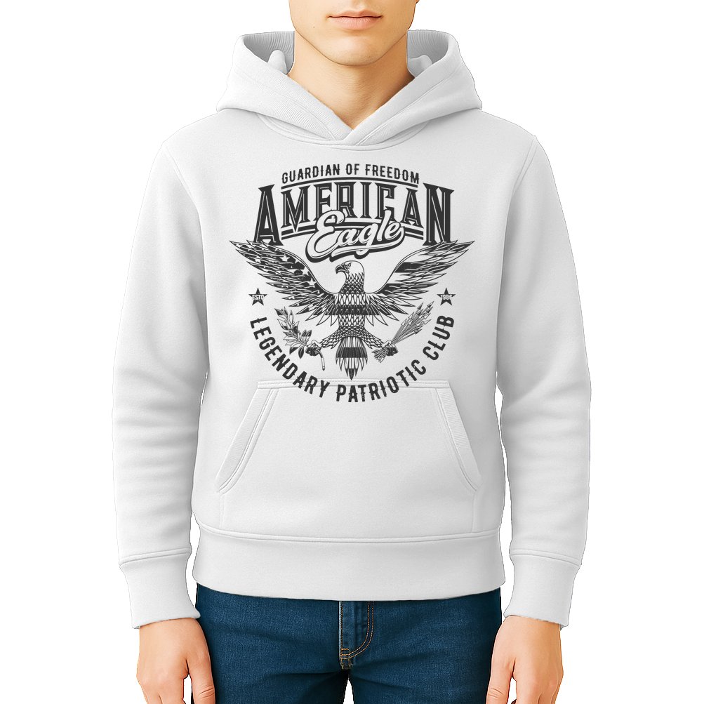 Guardian Of Freedom American Eagle Legendary Patriotic Club Kids Hoodie