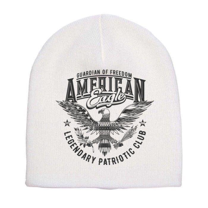 Guardian Of Freedom American Eagle Legendary Patriotic Club Short Acrylic Beanie