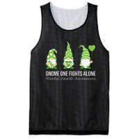 Gnome One Fights Alone Mental Health Awareness Green Ribbon Mesh Reversible Basketball Jersey Tank