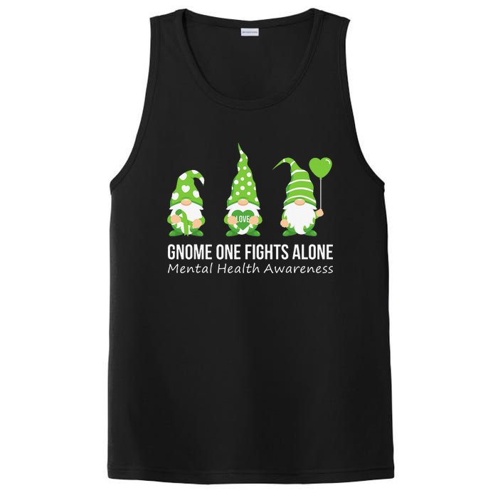 Gnome One Fights Alone Mental Health Awareness Green Ribbon PosiCharge Competitor Tank