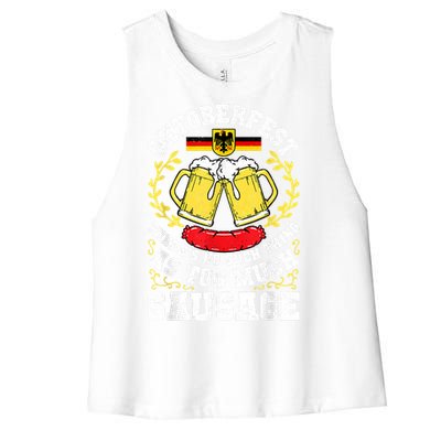 German Oktoberfest Funny Octoberfest Party Women Germany Women's Racerback Cropped Tank