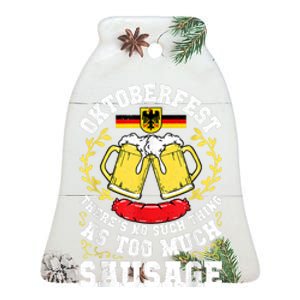 German Oktoberfest Funny Octoberfest Party Women Germany Ceramic Bell Ornament