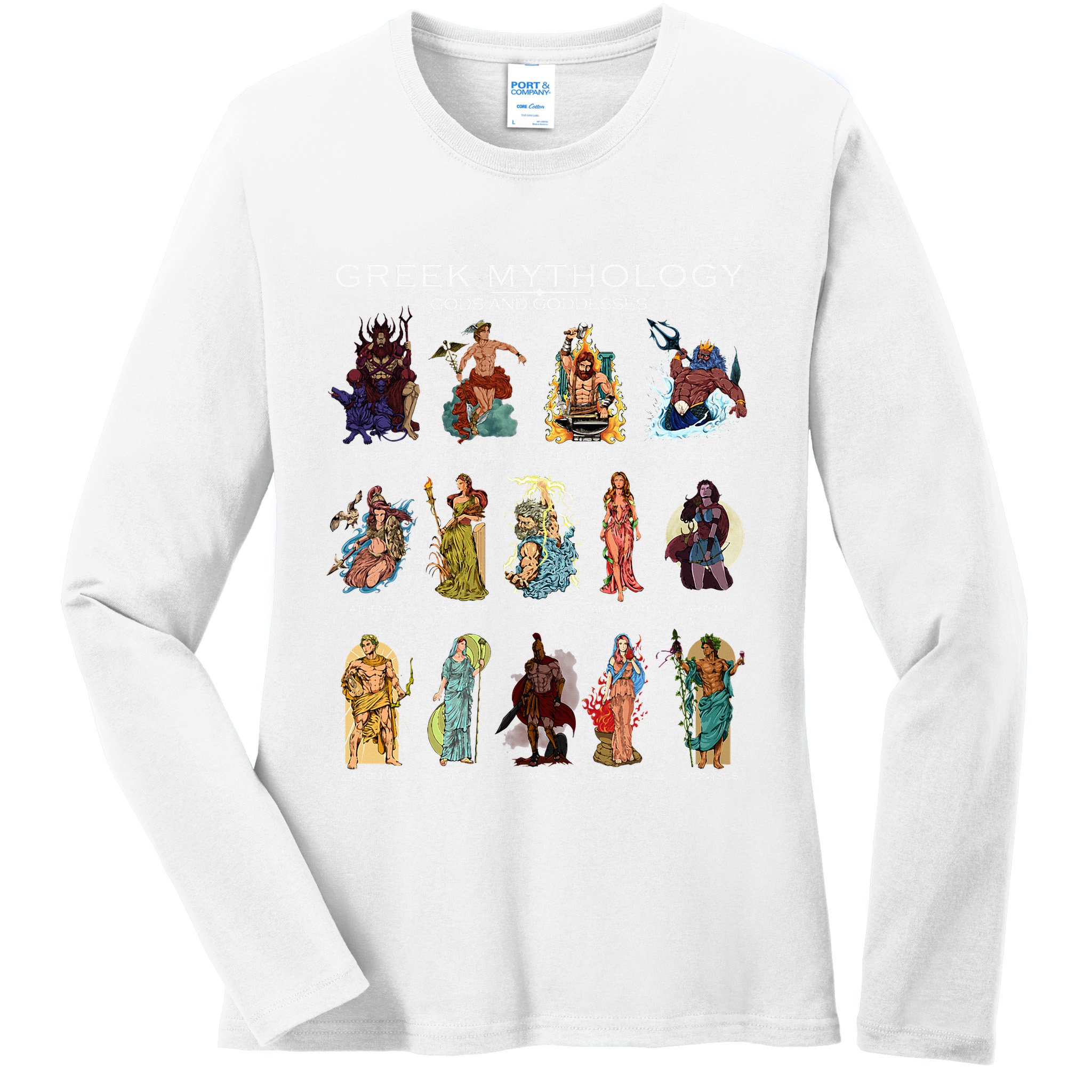 Gods Of Greek Mythology Ladies Long Sleeve Shirt