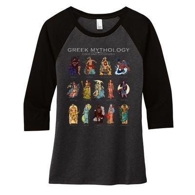 Gods Of Greek Mythology Women's Tri-Blend 3/4-Sleeve Raglan Shirt