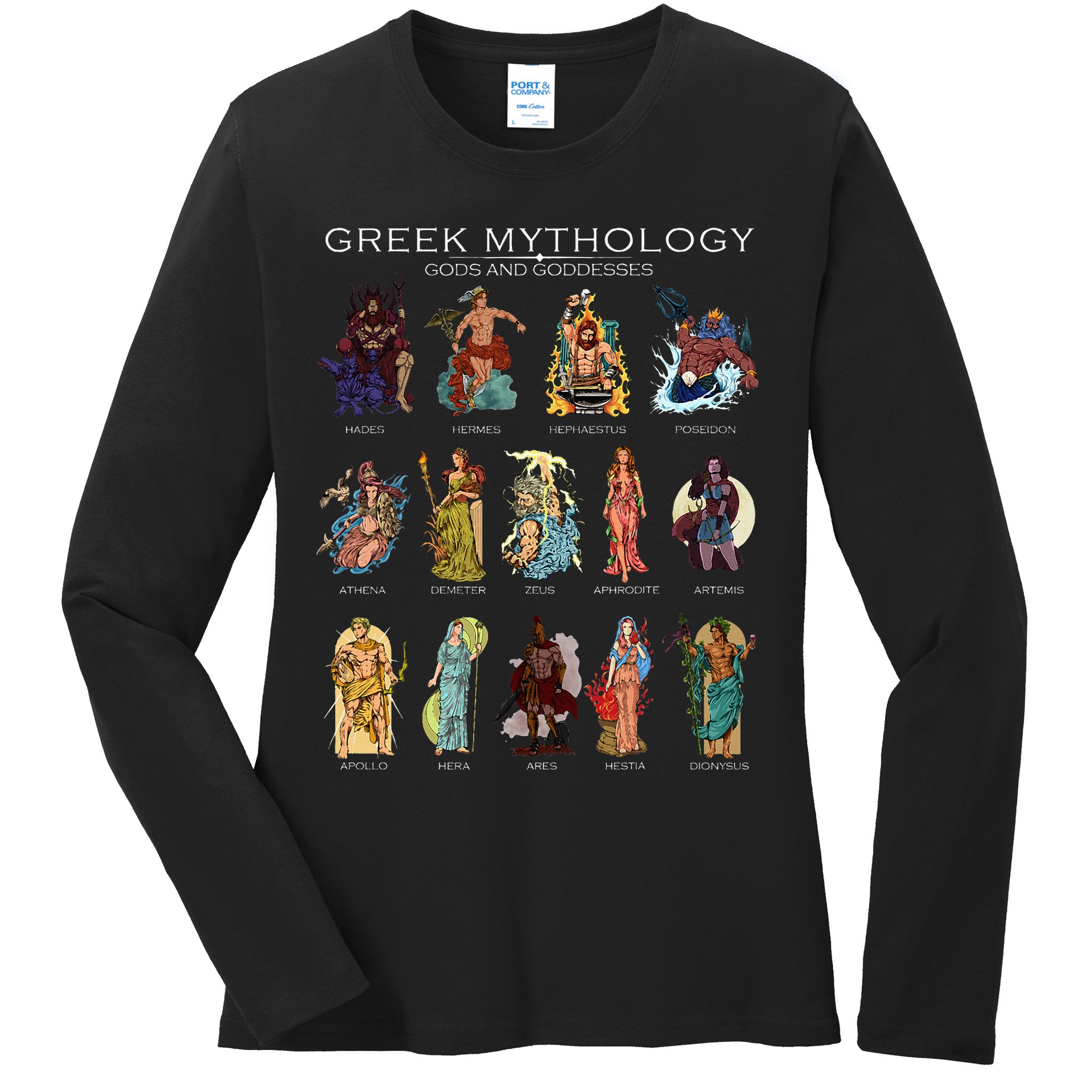 Gods Of Greek Mythology Ladies Long Sleeve Shirt