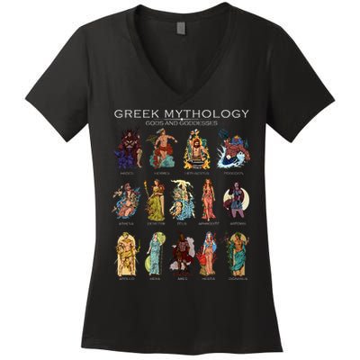 Gods Of Greek Mythology Women's V-Neck T-Shirt