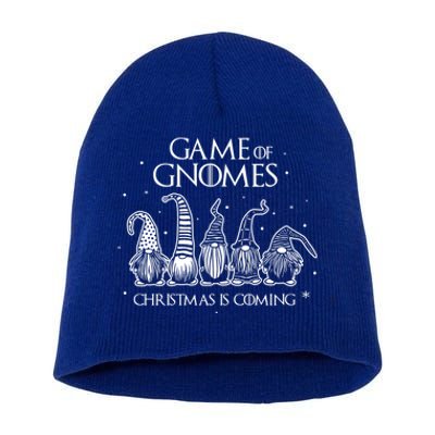 Game Of Gnomes Christmas Is Coming Funny Three Gnomes Xmas Cool Gift Short Acrylic Beanie