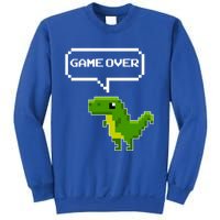 Game Over Gift Funny T Rex Dinosaur Vintage Retro Gaming Gift Sweatshirt