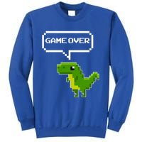 Game Over Gift Funny T Rex Dinosaur Vintage Retro Gaming Gift Tall Sweatshirt