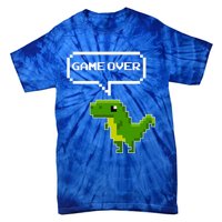 Game Over Gift Funny T Rex Dinosaur Vintage Retro Gaming Gift Tie-Dye T-Shirt