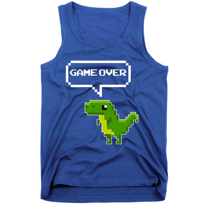 Game Over Gift Funny T Rex Dinosaur Vintage Retro Gaming Gift Tank Top