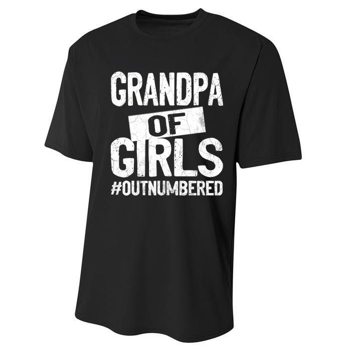 Grandpa Of Girl Outnumbered Funny Fathers Day Performance Sprint T-Shirt