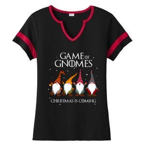 Game Of Gnomes Christmas Is Coming Funny Three Gnomes Xmas Gift Ladies Halftime Notch Neck Tee