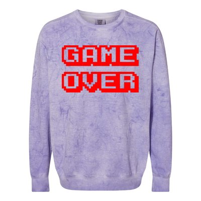 Game Over Gamer Videogamer Arcade Retro Vintage Fun Colorblast Crewneck Sweatshirt