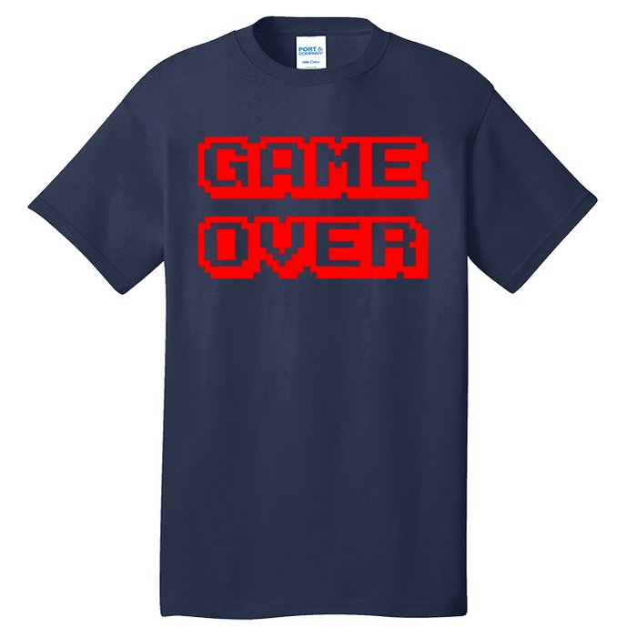 Game Over Gamer Videogamer Arcade Retro Vintage Fun Tall T-Shirt