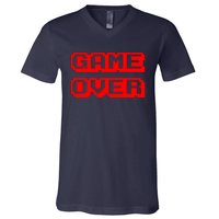 Game Over Gamer Videogamer Arcade Retro Vintage Fun V-Neck T-Shirt