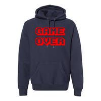 Game Over Gamer Videogamer Arcade Retro Vintage Fun Premium Hoodie