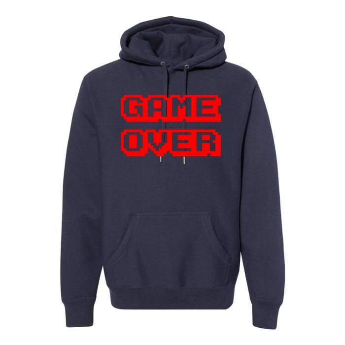 Game Over Gamer Videogamer Arcade Retro Vintage Fun Premium Hoodie