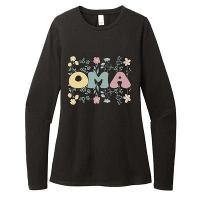 Groovy Oma Grandmother Flowers Oma Grandma Womens CVC Long Sleeve Shirt