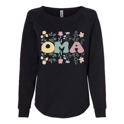 Groovy Oma Grandmother Flowers Oma Grandma Womens California Wash Sweatshirt