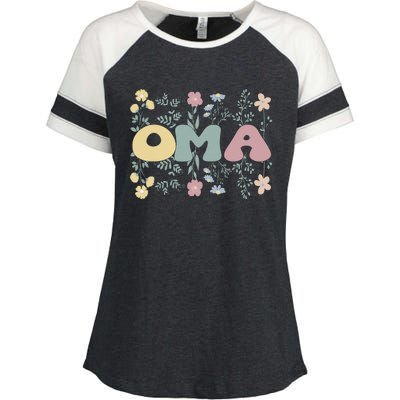 Groovy Oma Grandmother Flowers Oma Grandma Enza Ladies Jersey Colorblock Tee