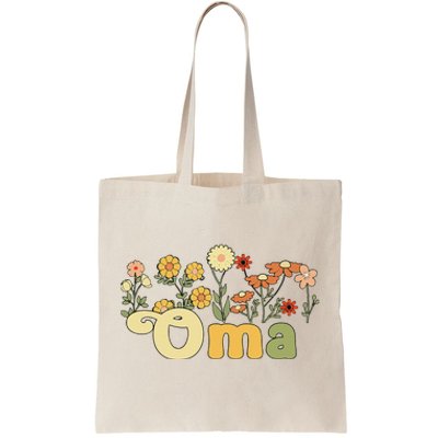 Groovy Oma Grandmother Flowers Oma Grandma Tote Bag