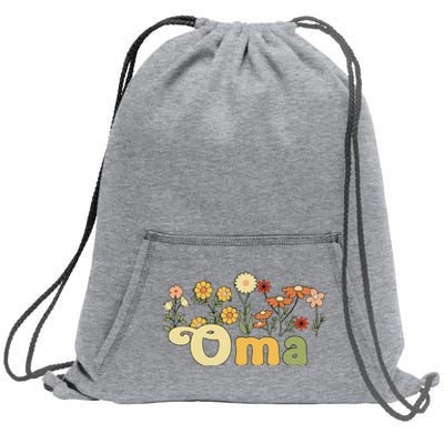 Groovy Oma Grandmother Flowers Oma Grandma Sweatshirt Cinch Pack Bag