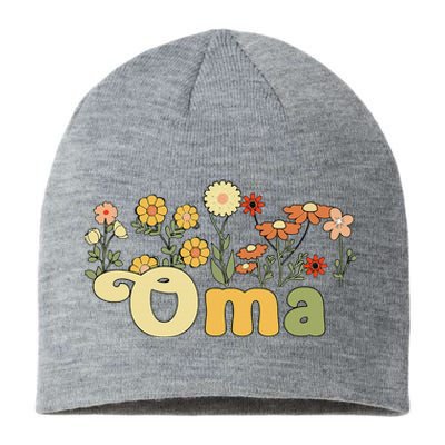 Groovy Oma Grandmother Flowers Oma Grandma Sustainable Beanie