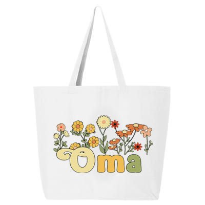 Groovy Oma Grandmother Flowers Oma Grandma 25L Jumbo Tote