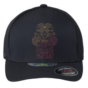 Good Omens Gold And Red Crest Flexfit Unipanel Trucker Cap