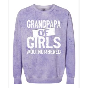 Grandpa Of Girls Outnumbered Funny Fathers Day Colorblast Crewneck Sweatshirt