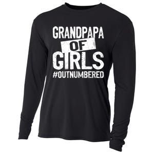 Grandpa Of Girls Outnumbered Funny Fathers Day Cooling Performance Long Sleeve Crew