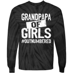 Grandpa Of Girls Outnumbered Funny Fathers Day Tie-Dye Long Sleeve Shirt