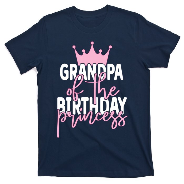 Grandpa Of He Birthday Princess Girls Bday Party T-Shirt