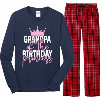 Grandpa Of He Birthday Princess Girls Bday Party Long Sleeve Pajama Set