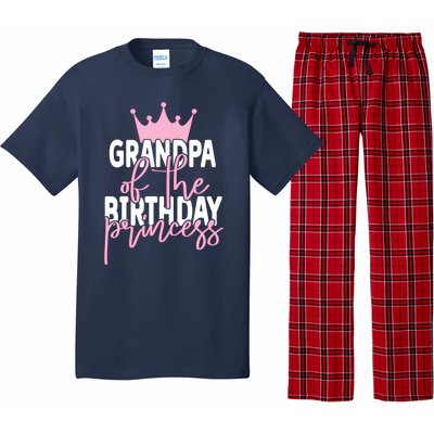 Grandpa Of He Birthday Princess Girls Bday Party Pajama Set