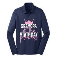 Grandpa Of He Birthday Princess Girls Bday Party Silk Touch Performance Long Sleeve Polo