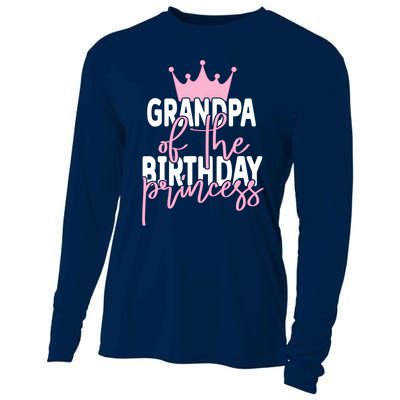 Grandpa Of He Birthday Princess Girls Bday Party Cooling Performance Long Sleeve Crew