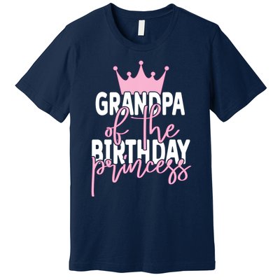 Grandpa Of He Birthday Princess Girls Bday Party Premium T-Shirt