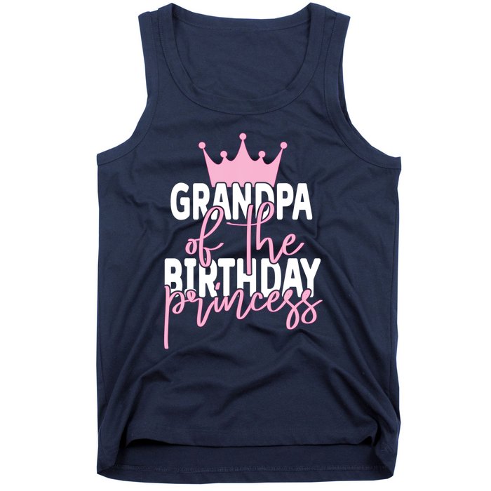 Grandpa Of He Birthday Princess Girls Bday Party Tank Top