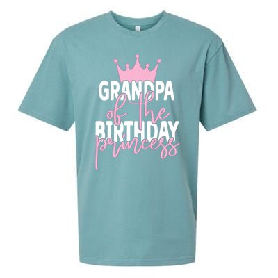 Grandpa Of He Birthday Princess Girls Bday Party Sueded Cloud Jersey T-Shirt