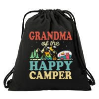 Grandma Of Happy Camper First Birthday Camping Family Drawstring Bag