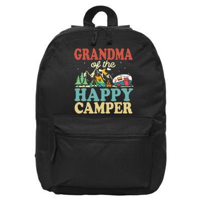 Grandma Of Happy Camper First Birthday Camping Family 16 in Basic Backpack