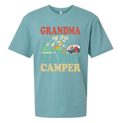 Grandma Of Happy Camper First Birthday Camping Family Sueded Cloud Jersey T-Shirt