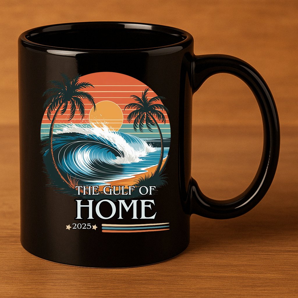 Gulf Of Home 2025 American Flag 11oz C Handle Ceramic Mug
