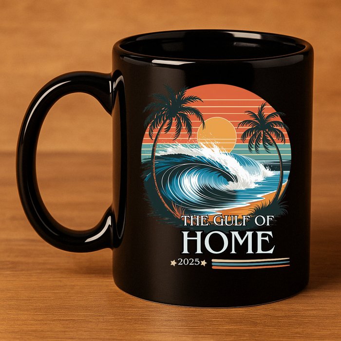 Gulf Of Home 2025 American Flag 11oz C Handle Ceramic Mug