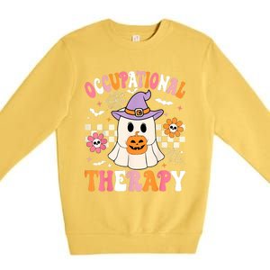 Groovy Ot Halloween Occupational Therapy Halloween Ot Ghost Premium Crewneck Sweatshirt