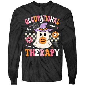 Groovy Ot Halloween Occupational Therapy Halloween Ot Ghost Tie-Dye Long Sleeve Shirt