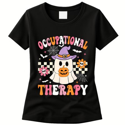 Groovy Ot Halloween Occupational Therapy Halloween Ot Ghost Womens T-Shirt