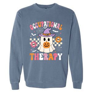 Groovy Ot Halloween Occupational Therapy Halloween Ot Ghost Garment-Dyed Sweatshirt